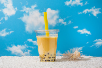 タピオカアイスティー　タピオカドリンク　Asian style Tapioca bubble tea