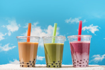 タピオカアイスティー　タピオカドリンク　Asian style Tapioca bubble tea