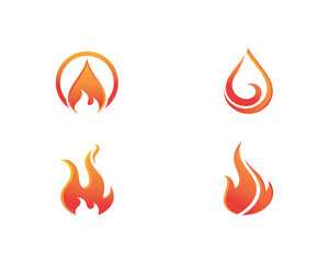 Fire flame Logo Template vector icon Oil, gas and energy logo concept