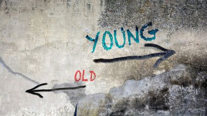 Wall Graffiti Young versus Old
