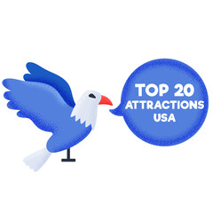 Fototapeta premium Top 20 attractions USA symbol of america bald eagle rating