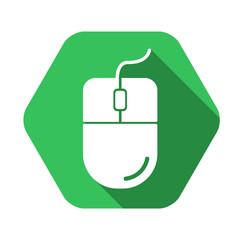 Fototapeta premium Mouse vector green icon in modern flat style isolated. Mouse can support is good for your web design.