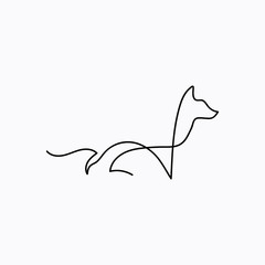 One line fox design silhouette. Vector illustration