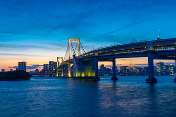 Fototapeta na wymiar 夕暮れの東京の海