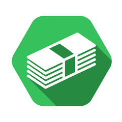 Money vector green icon in modern flat style isolated. Money can support is good for your web design.