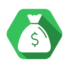 Money vector green icon in modern flat style isolated. Money can support is good for your web design.