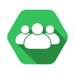 People vector green icon in modern flat style isolated. People can support is good for your web design.