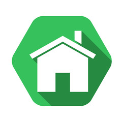 House vector red icon in modern flat style isolated. House can support is good for your web design.