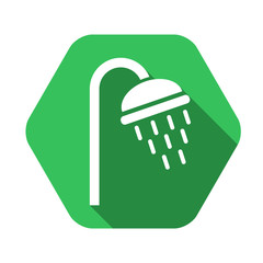 Shower vector green icon in modern flat style isolated. Shower can support is good for your web design.