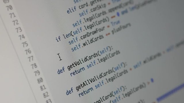 Computer code on white screen