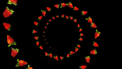 Ring Red Strawberries Illustration Background