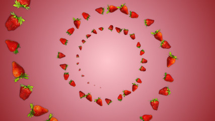 Ring Red Strawberries Illustration Background