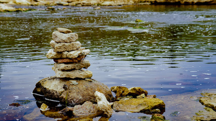 Fototapeta na wymiar Stones in the swamp.