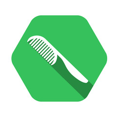 Comb vector green icon in modern flat style isolated. Comb can support is good for your web design.