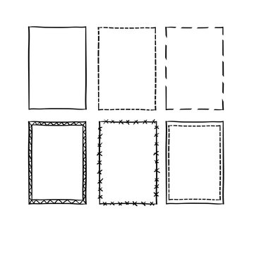 handdrawn doodle frame collection vector