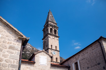 Fototapeta na wymiar old church in Perast town.Montenegro