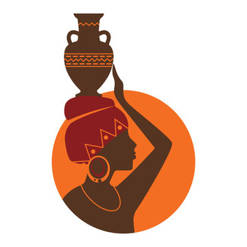 Young beautiful African lady illustration