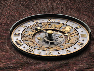 Clock on City Hall in Oslo, Norway