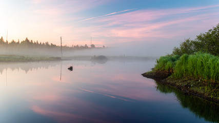 Sunrise over a wetland