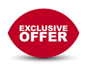 red vector banner exclusive offer