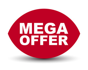 red vector banner mega offer