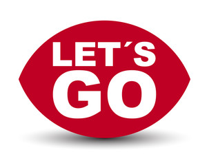 red vector banner lets go