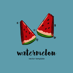 pop watermelon hand drawn illustration 