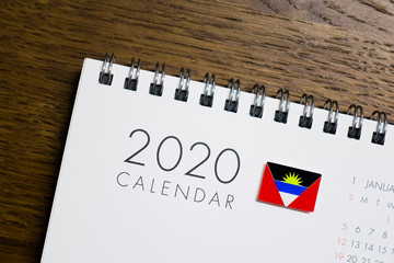 Antigua and Barbuda Flag on 2020 Calendar
