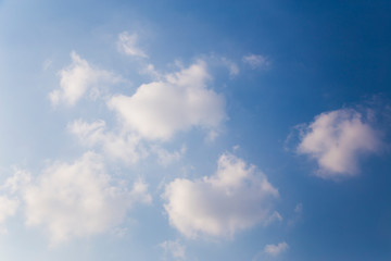 Blue sky background and white clouds.