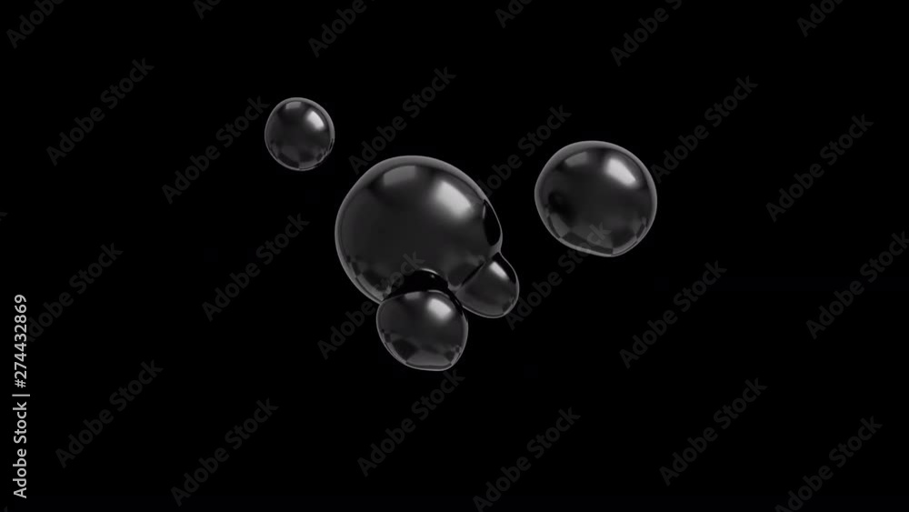Poster abstract 3d animation of flying blobs, modern background design, 4k seamless looped video