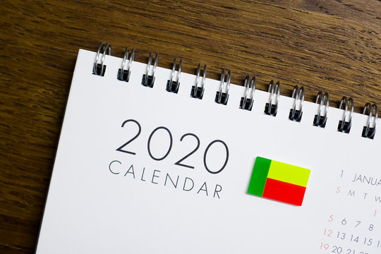 Benin Flag on 2020 Calendar