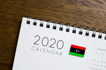 Libya Flag on 2020 Calendar