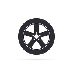 Obraz premium Car wheel icon with shadow