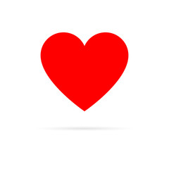 Heart icon symbol with shadow