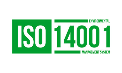 iso 14001 environmental management system, vector illustration isolated on white background - obrazy, fototapety, plakaty