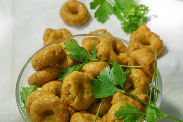 Fototapeta premium Taralli tarallini drying Italian snacks bagels