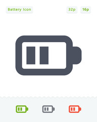 Half Full Battery - Carbon Icons