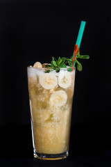 Pina Colada cocktail with hints of cubes and milk after taste