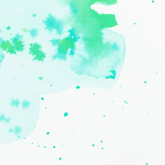 Green watercolor stained design background