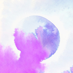 Obraz premium Abstract blue and pink aquarelle color wet brush paint stroke