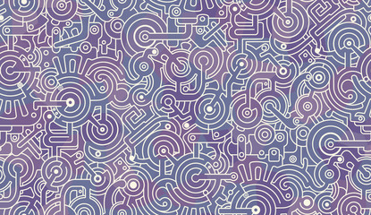 Abstract seamless pattern. Mechanical. Purple, pink and white colors