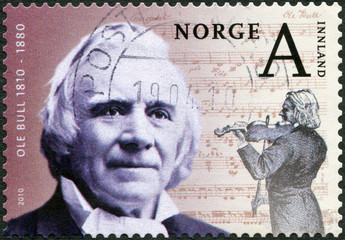 NORWAY - 2010: shows Ole Bornemann Bull (1810-1880), Personal Anniversaries