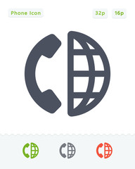 Phone & Globe - Sticker Icons