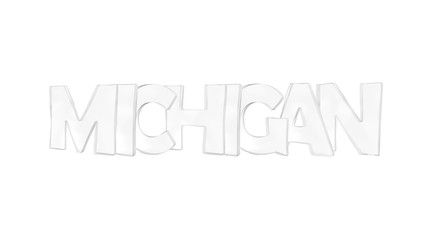 Michigan. Isolated USA state names.