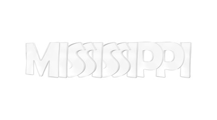 Mississippi. Isolated USA state names.