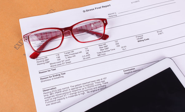 exercise stress test result, medical result