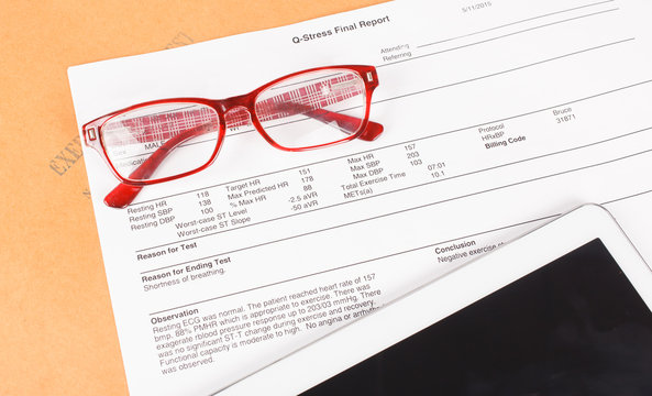 exercise stress test result, medical result