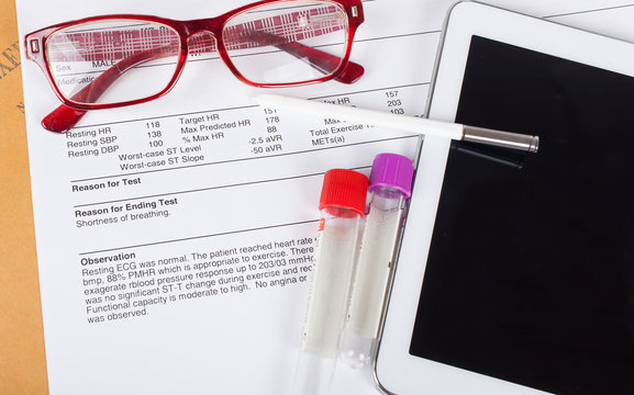 exercise stress test result, medical result