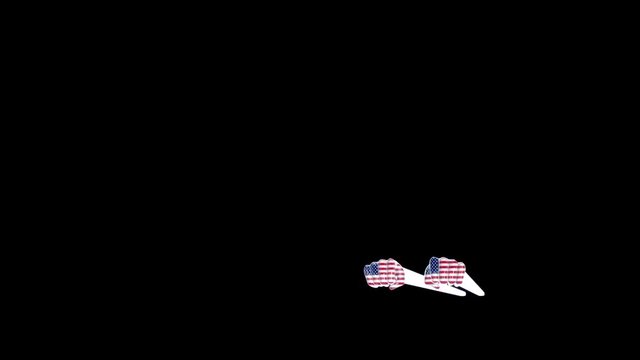 USA fists - 3D Animation.