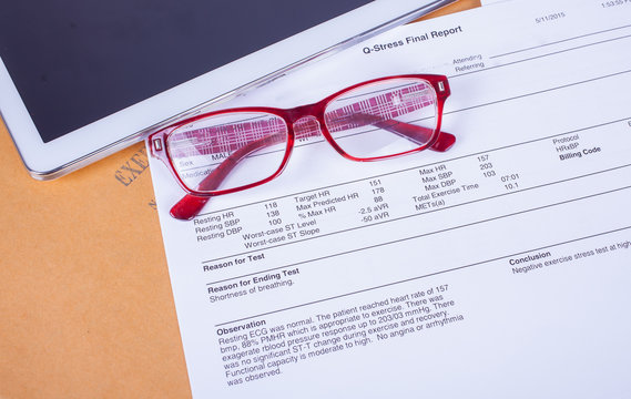 exercise stress test result, medical result